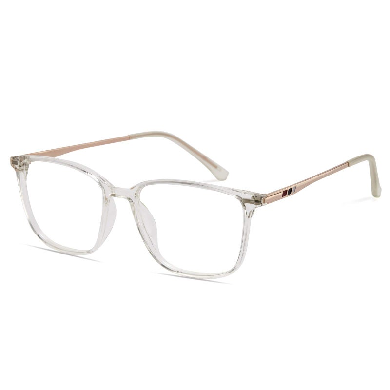 نظارات سيكسوس لحجب الضوء الأزرق للرجال والنساء نظارات الكمبيوتر والألعاب إطار مستطيل TR90 مضادة للإجهاد البصري UV400 شفافة